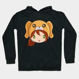 Cute Dog Hat Girl Hoodie